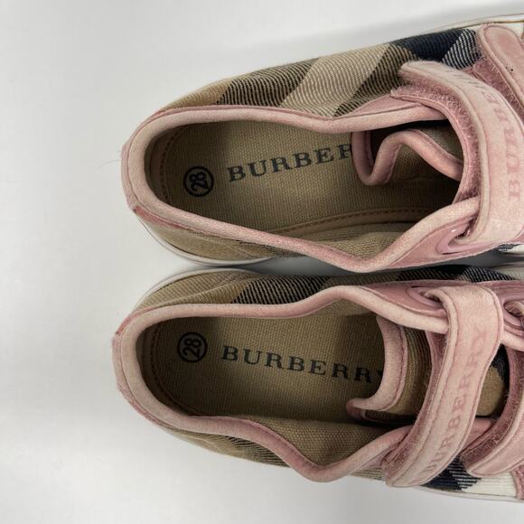 Burberry Pink Check Double Strap Sneaker Toddler (EU 28) - Picture 6 of 11